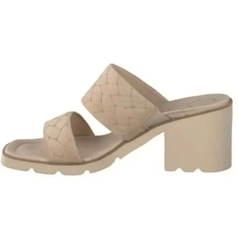 PAUL GREEN Lancy Sabbia Tan Suede Block Heel Sandals Mules Size 10 (UK 7.5) - Picture 2 of 15